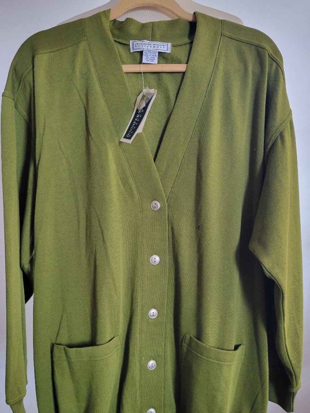 Vintage Jennifer Moore Activewear Olive Green Cardigan – NWT – Size L